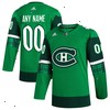  Montreal Canadiens adidas St. Patrick's Day Authentic Custom Jersey - Kelly Green